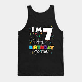 Kids Seven 7Yr 7Th Birthday Happy Birthday Boys Girls 7 Years Old Tank Top